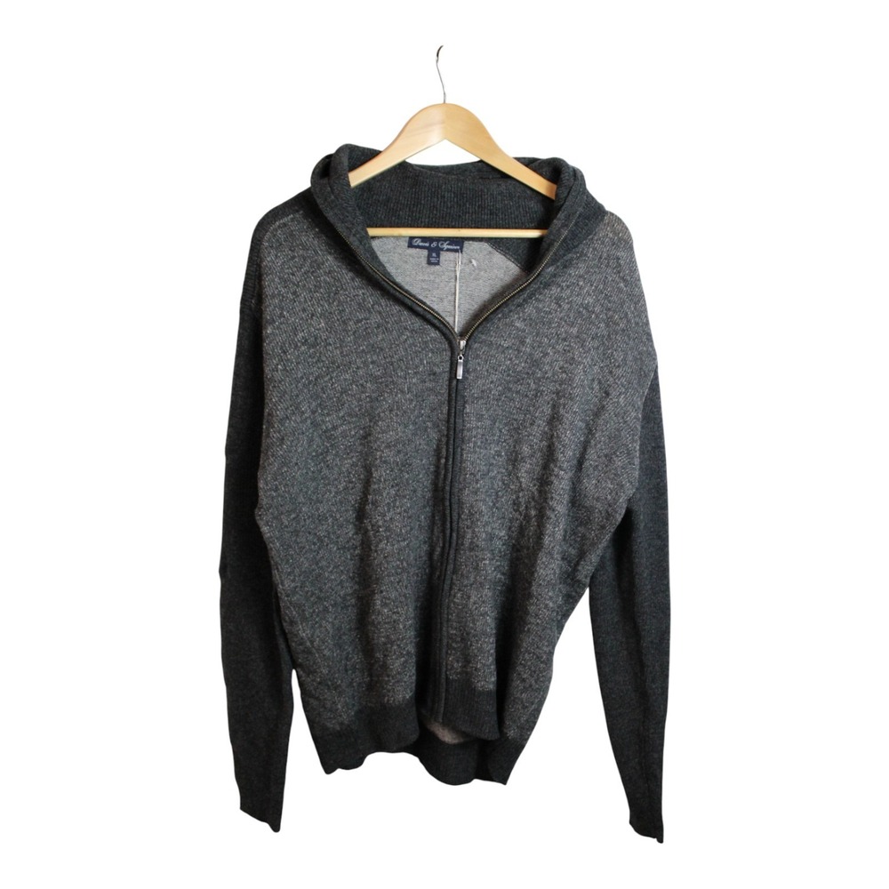 DAVIS & SQUIRE Sweater‎ Full Zip  Lambs Wool Blend Size XL